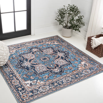 Cirali Ornate Large Medallion Washable Area Rug